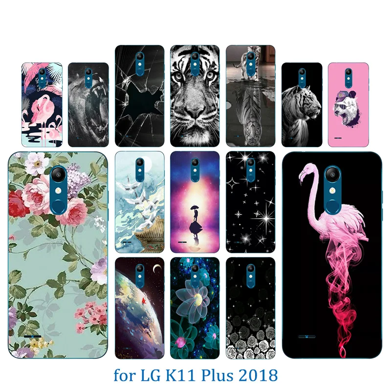 5.3 inch for LG K11 2018 Phone Case Tiger Pattern Plus / K11a Clear Soft TPU Silicone Matte Full Protector Shell |