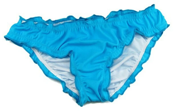 Однотонные сексуальные женские плавки, шорты с низкой талией, женские плавки, бразильские Плавки бикини - Цвет: Небесно-голубой