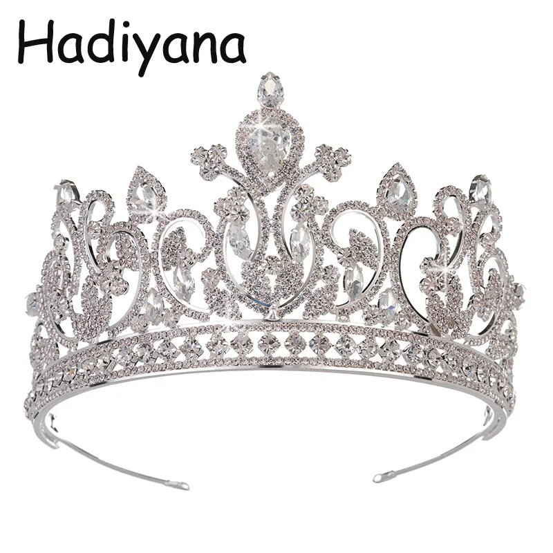 

Hadiyana2018 fashion floral design big crown with shiny cubic zircon bride queen beauty beauty crown HG6059