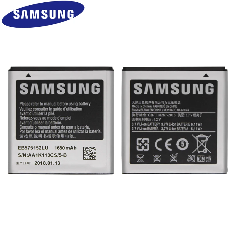 

SAMSUNG Original Phone Battery EB575152LU 1650mAh For Samsung Galaxy S I9000 I9003 I589 I8250 I919 D710 I779 i9105 Batteries