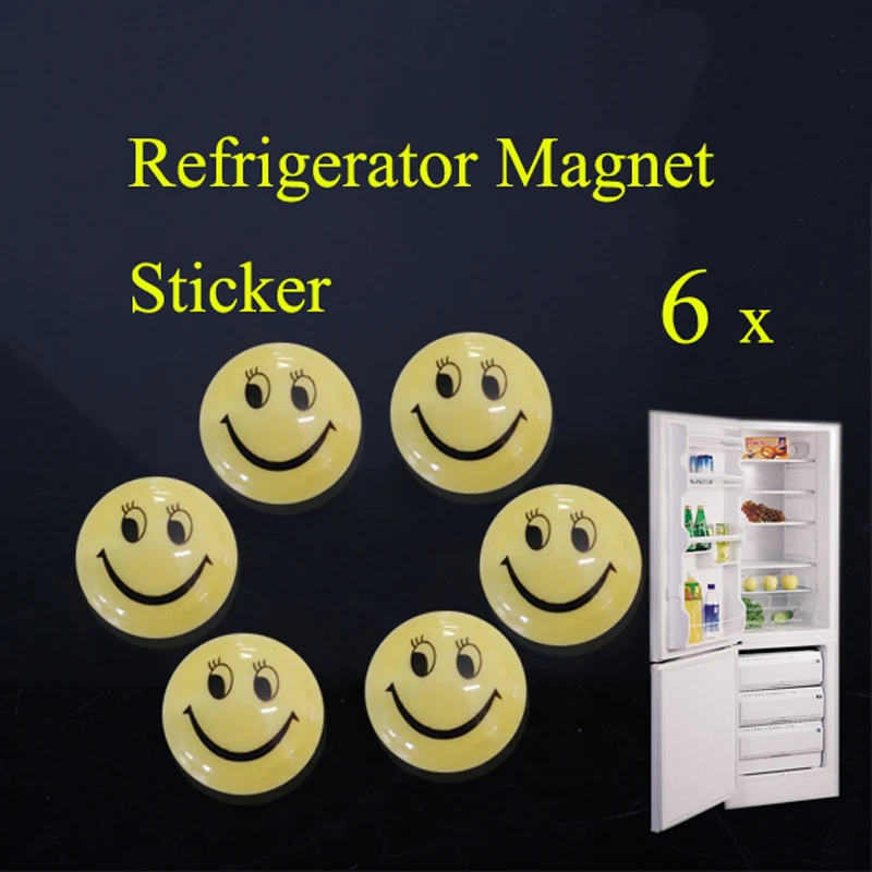 

Lovely Round Cartoon Smile Smiley Face Refrigerator Sticker Fridge Magnet Toy 6 Pcs For Drop Shipping