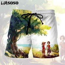 LIASOSO 3d принт японского аниме one piece Обезьяна D Луффи Санджи Мужские шорты пляжные крутые летние брендовые шорты хорошего качества X1346