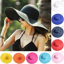 Модная пляжная шляпа от солнца с козырьком, женские летние шляпы от солнца для женщин, соломенная шляпа от солнца с большими полями, складная пляжная шляпа для девочек