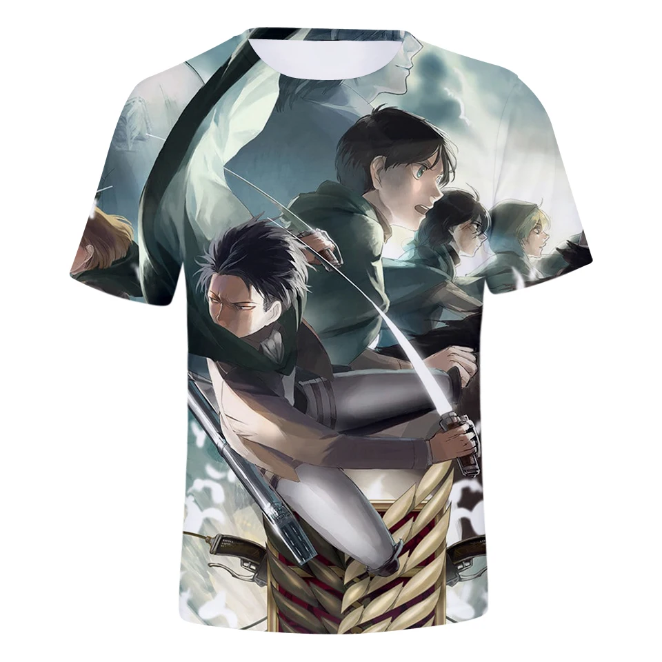 

2018 New Attack Titan 3D Print Short-Sleeved popular T-Shirt Let Popular Popular Anime T-Shirt Short-Sleeved xxs-4xl