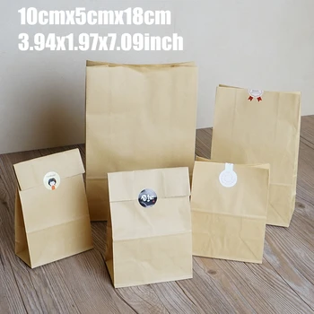 

10cm*5cm*18cm 50Pcs Cake Bread Kraft Paper Bag Packaging For Cookies Jute Bolsas De Papel Shopping Verpakking Zakjes Decoration