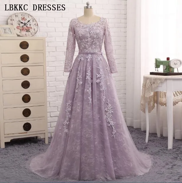 light purple long sleeve dress