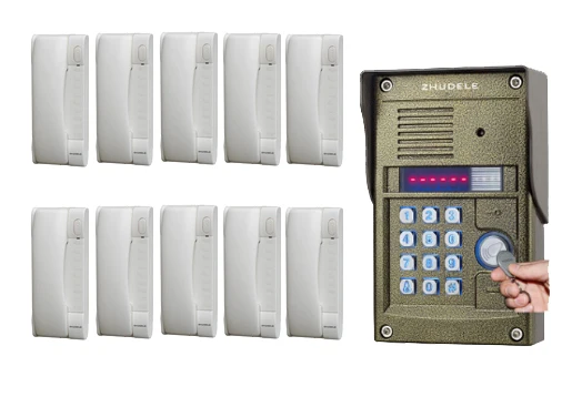 Zhudele Luxury Interphone For 10 Apartments Intercom System Home Zhudele Luxury Interphone For 10 Apartments Intercom System Home Security Audio Door Phone Waterproof Utdoor Station In Stock