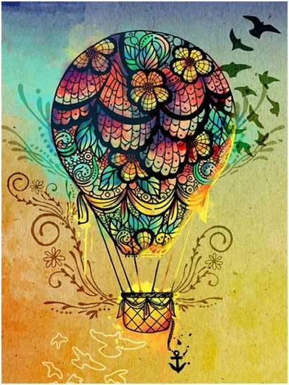 5D DIY Diamond Painting Cartoon Full Square/Round Drill Decoration Home Mosaic Embroidery Hot Air Balloon | Дом и сад