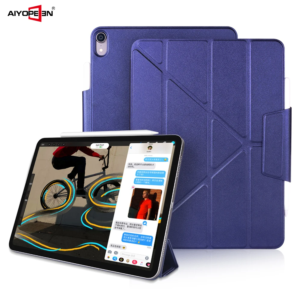 

Case for iPad Pro 11 2018 AIYOPEEN More Folding way Case For iPad 2018 Pro 11 Magnetic Stand Smart Cover with pencil Holder