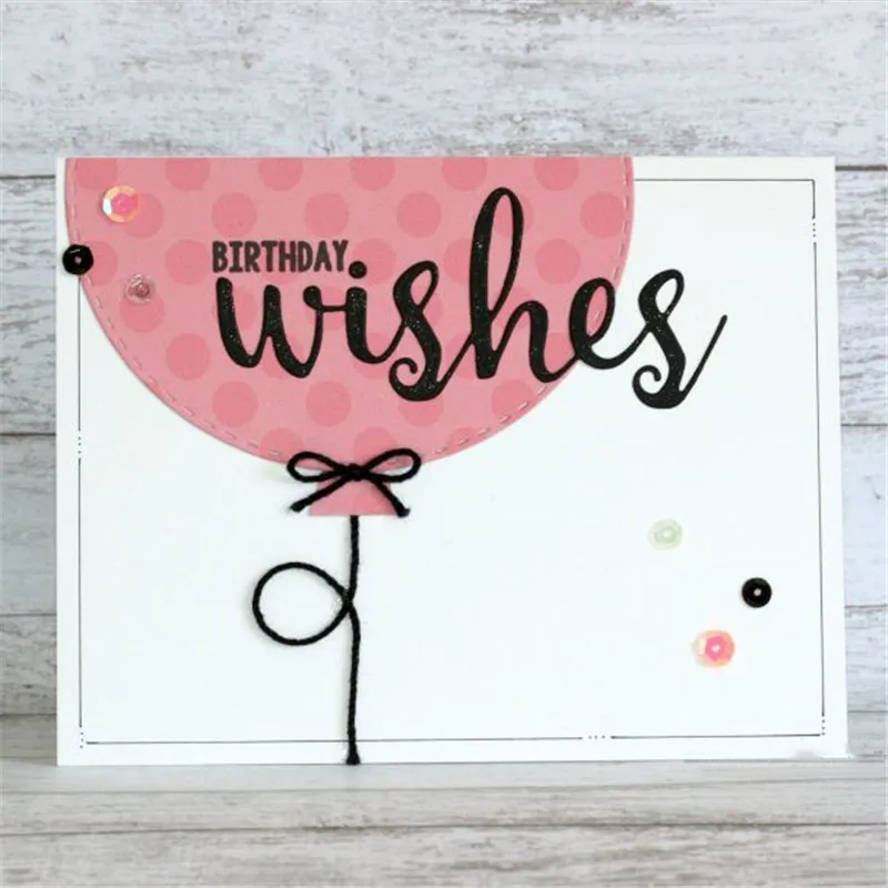 

Letter Wishes Frame Metal Cutting Dies with Clear Stamps for Craft Scrapbooking Album Embossing New for 2019 Card Making