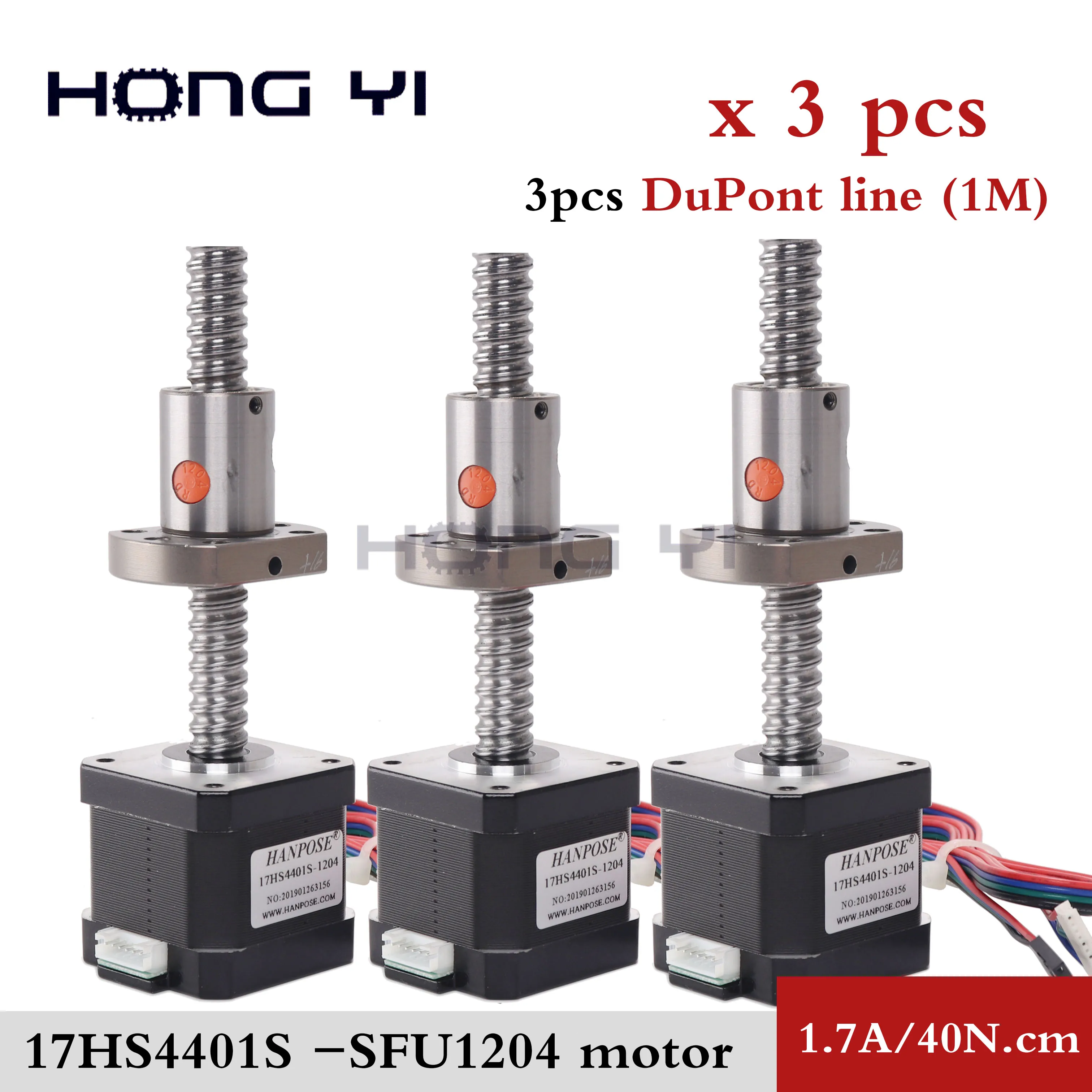 

3PCS nema17 ball screw stepper motor 1.7A 40N.cm 17hs4401S-SFU1204 ballscrew 12mm diameter for cnc machine 3D printer motor