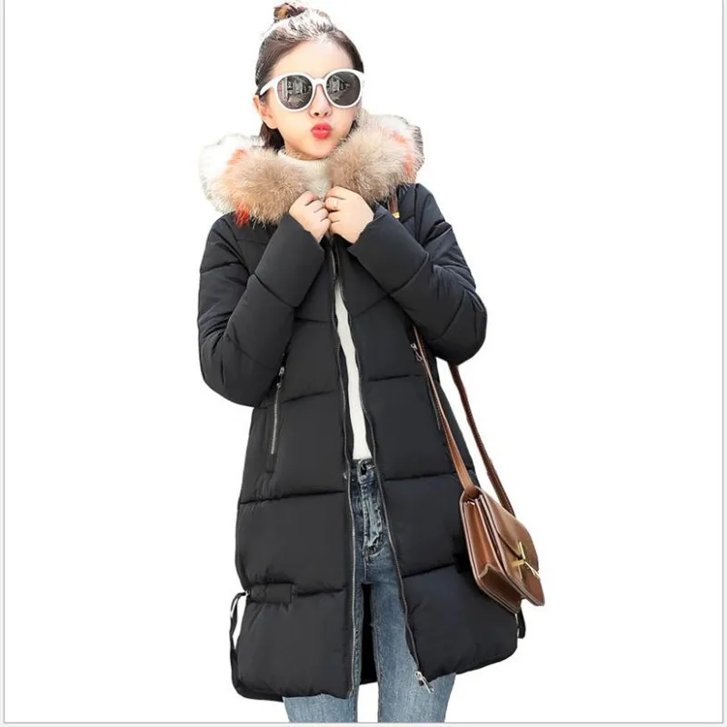 #*Cheap Women Winter Jackets 2018New OL Down Jacket Women Hooded Colorful Fur Collar Winter Coats Female Warm Parkas Thicken MujerCQ2577