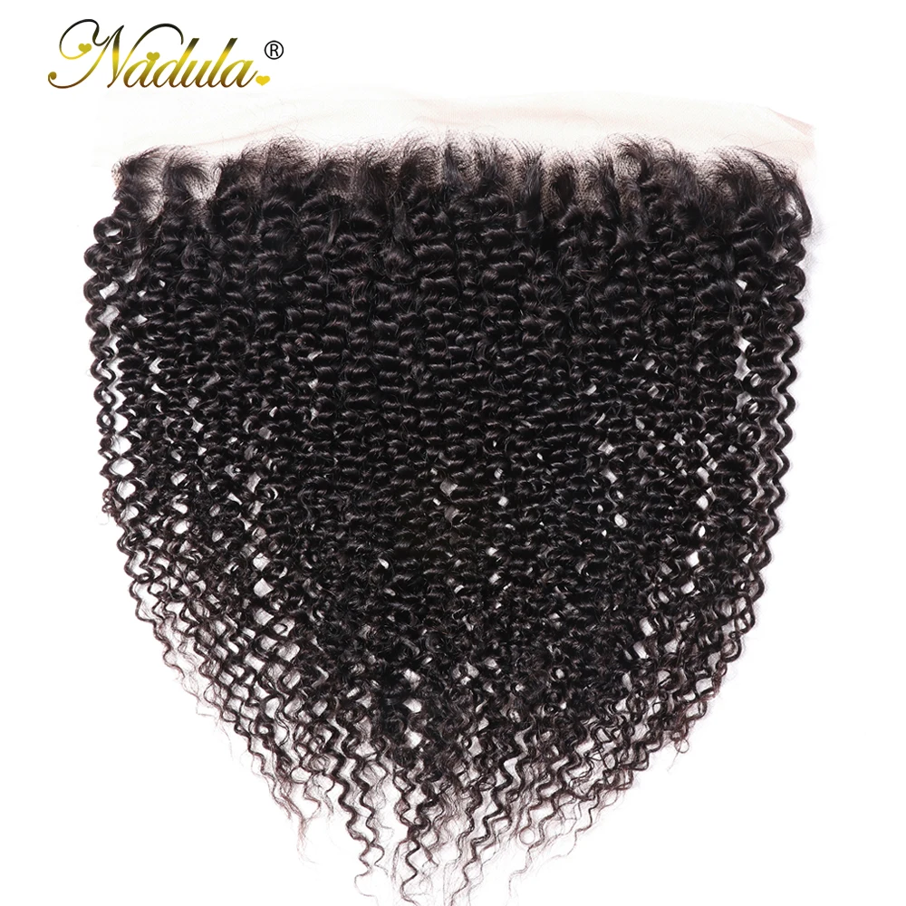 

Nadula Hair 13*4 Kinky Culry Lace Frontal Closure 100% Remy Human Hair Frontal 10-20inch Lace Frontal Closure Natural Color