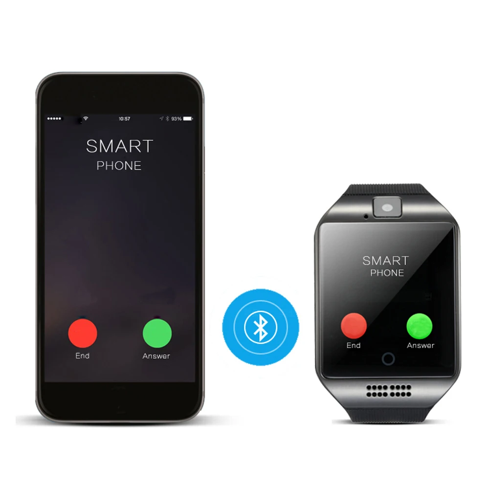 Смарт часы Q18 для мужчин и женщин наручные с камерой Bluetooth поддержка SIM карты TF