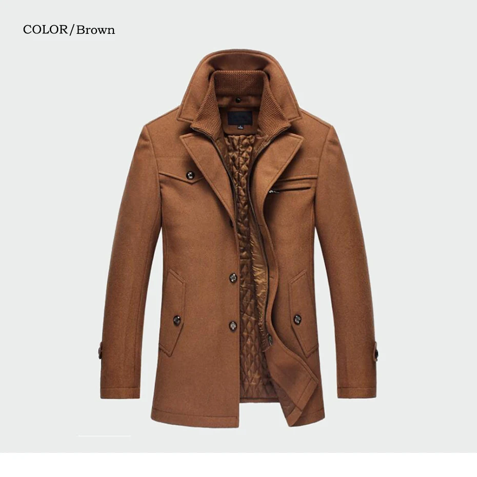 Winter Mens Thick Coats Slim Fit Jackets Mens Casual Warm Outerwear Jacket and Coat Male Peacoat Men Brand Clothes M-4XL ML095 -