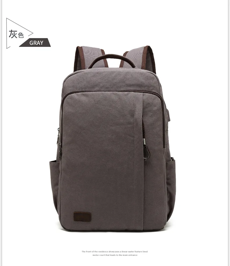 AUGUR, Мужской винтажный холщовый рюкзак, 15,6 дюймов, рюкзак для ноутбука с usb зарядкой, рюкзак для ноутбука, модный Школьный Рюкзак Для Путешествий