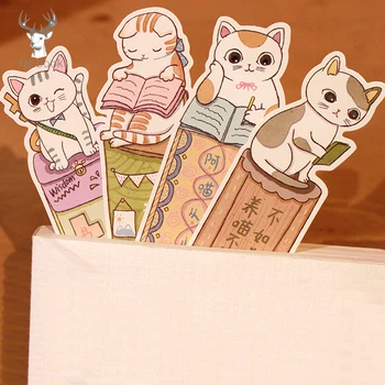 

30Pcs/lots Cute Funny Cat Bookmark Paper Cartoon Animals Bookmark Kids Student Gift School Stationery Film Bookmark
