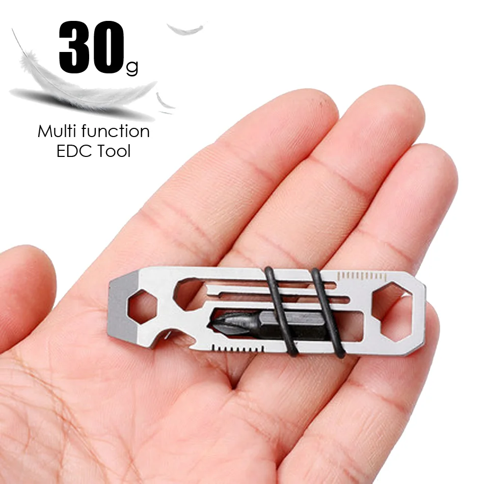 معدات التخييم EDC في الهواء الطلق متعدد أداة 30g Bushcraft بقاء جيب المفاتيح أدوات والعتاد متعددة الوظائف التنزه اكسسوارات