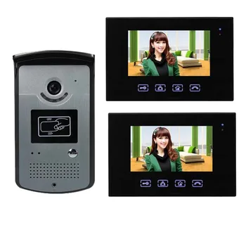 

XinSiLu New Arrival Touch key 7inch wired video door phone, HD waterproof camera, night vision,ID card unlock 1V2