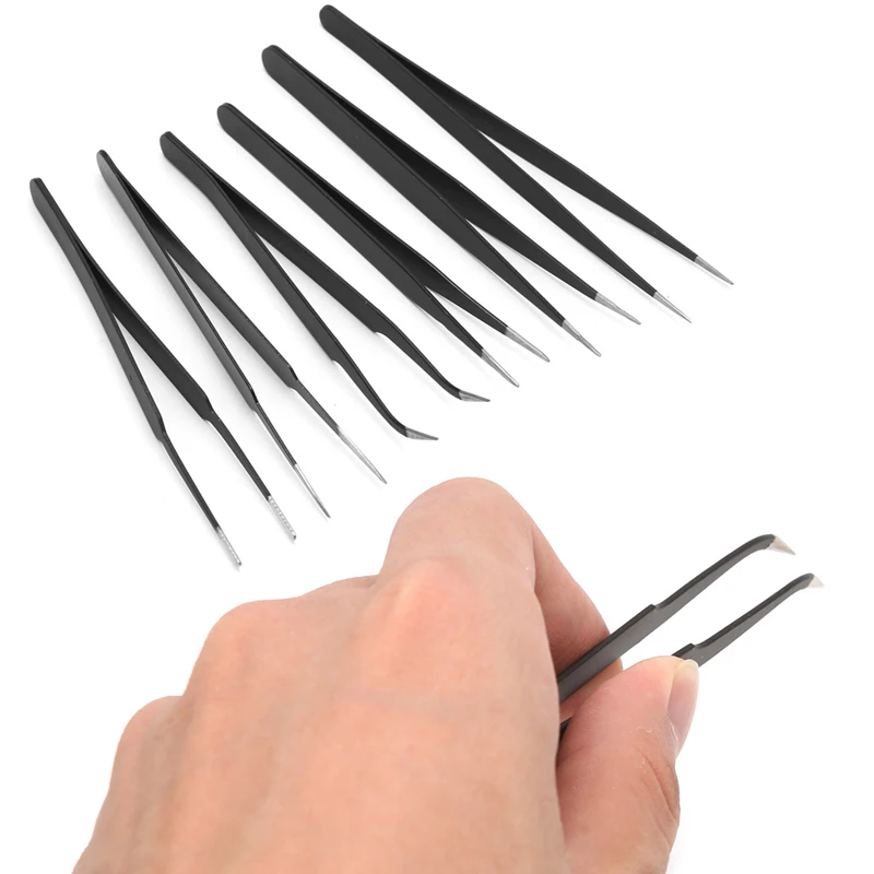 

Stainless Steel Beads Tweezer Nail Art Gel Picking Tool DIY Jewelry Portable
