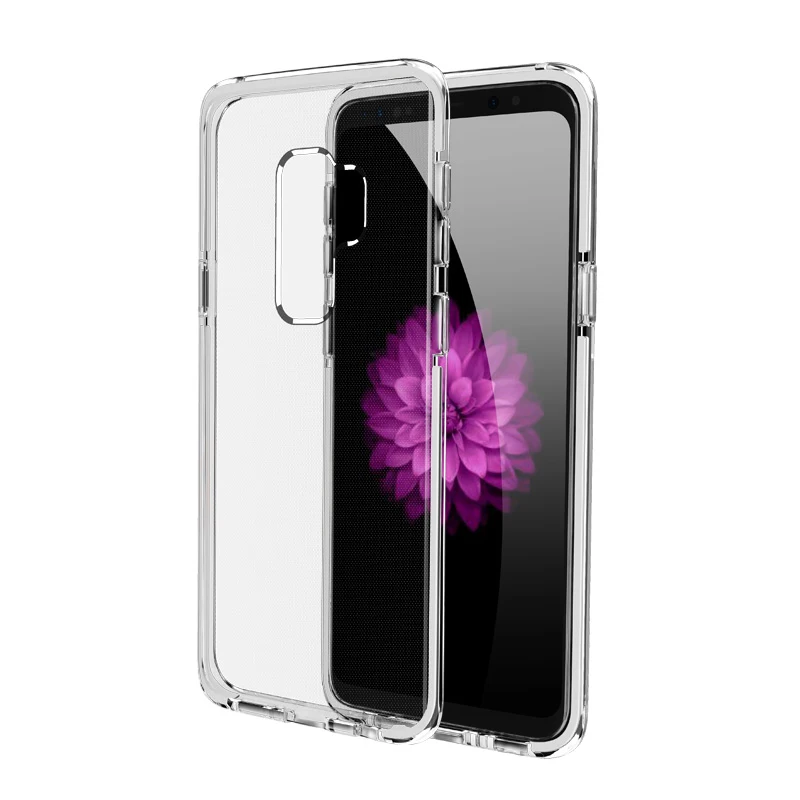 Shockproof Case for Samsung Galaxy S9 Strong Armor Plus Clear Transparent Back Cover Soft TPU |