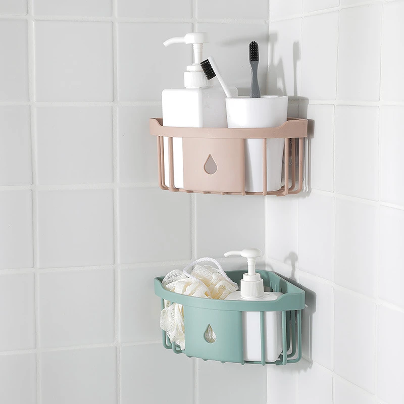 

GOONBQ 1 pc Bathroom Shelf Corner Storage Holder Shelves Bathroom Shampoo Shower Kitchen Storage Rack Organizer Dropshipping