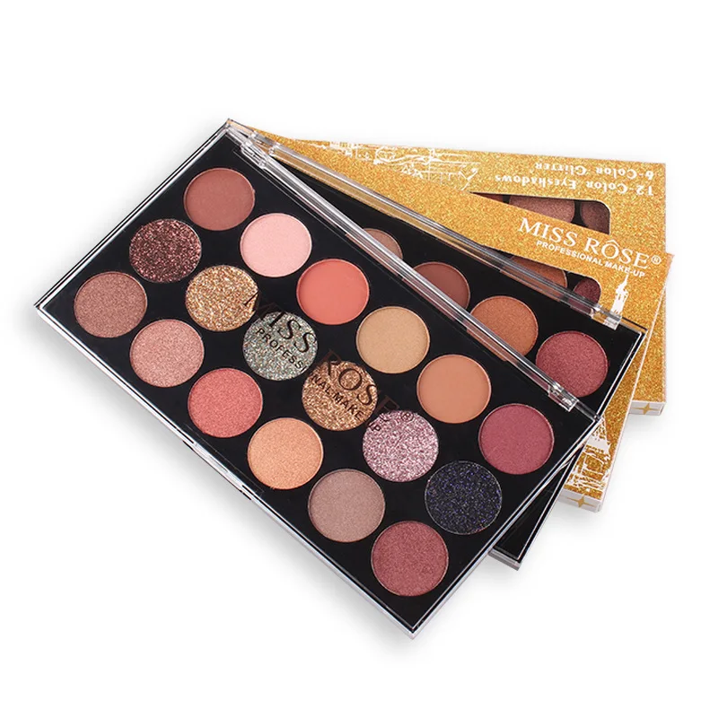 

MISS ROSE 18colors Eyeshadow Palette 6 Color Glitter Powder 12 Colors Matte Eye Shadow Multi-function Eye Shadow Makeup Disk