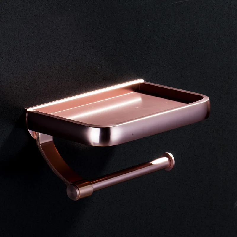 Rose Gold Подлинная Vaknz держатель туалетной бумаги аксессуары для ванной комнаты и туалета рулонный дозатор с телефоном хранения ванной полки - Цвет: Rose Gold