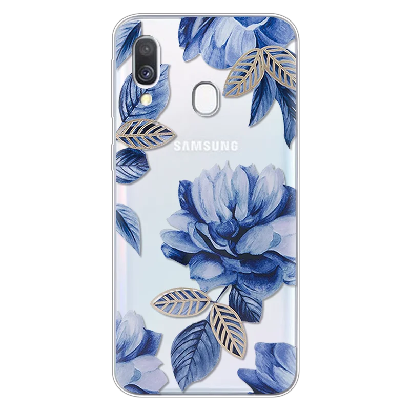 Роскошный чехол с цветами для samsung Galaxy A40 A30 A50 A70 A60 A10 чехол модный силиконовый мягкий чехол из ТПУ чехол для телефона чехол s Capa Funda