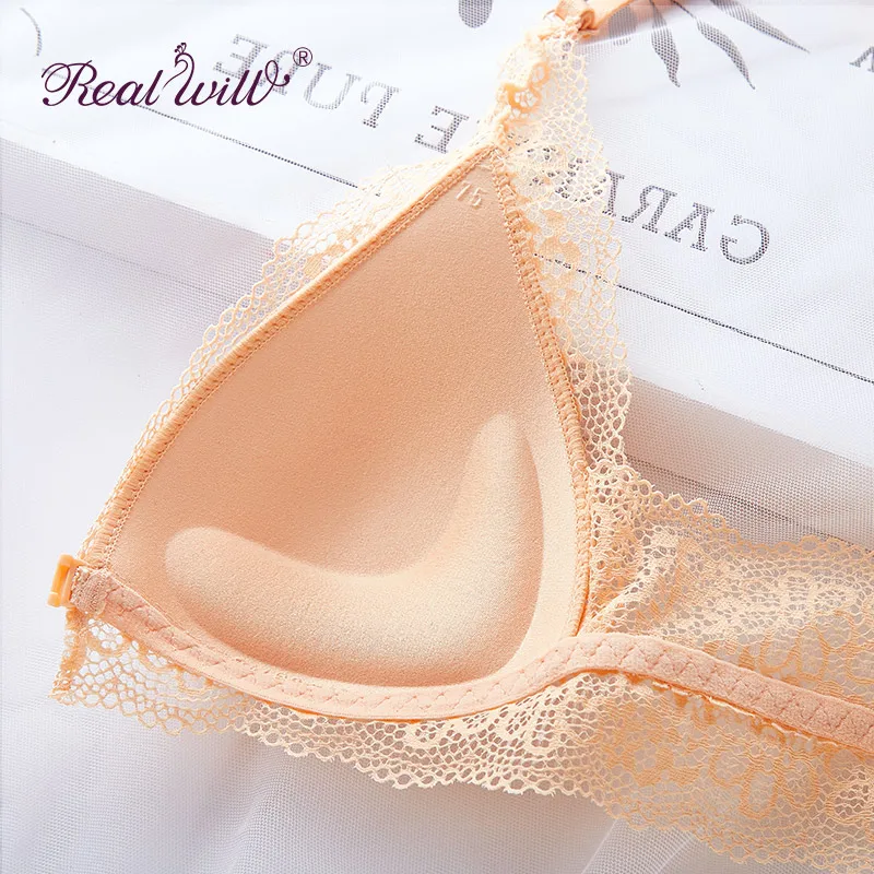 Realwill кружевной бюстгальтер с треугольными чашечками застежкой спереди