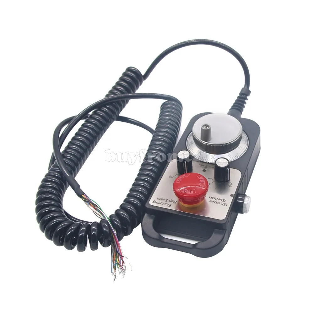 

Universal 5V 100PPR CNC 4 Axis MPG Pendant Handwheel and Emergency Stop F/ Siemens