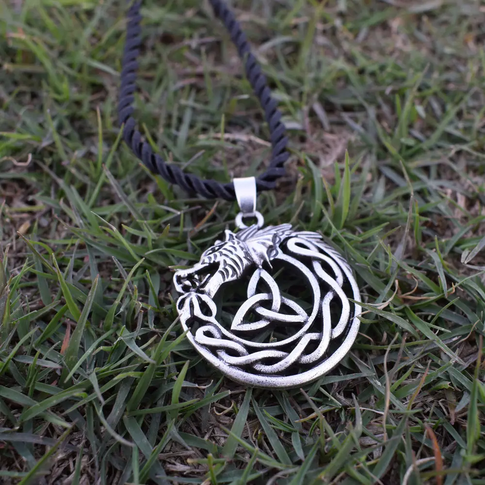 Celtic Dragon Necklace Trinity Knot Mens Pendant Necklaces Viking Jewelry 1pcs - Image 3