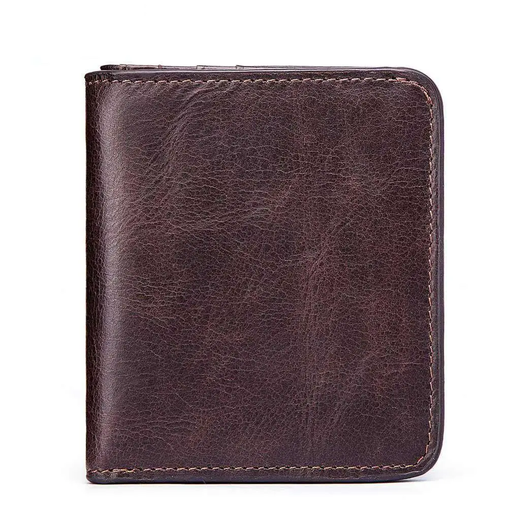 Coffee Male Purse Модный кошелек, мужской кошелек, натуральная кожа, кошелек, Ретро стиль, коровья кожа, короткий кошелек, мужской, Cuzdan, портфель, держатель для карт - Цвет: Coffee Male Purse