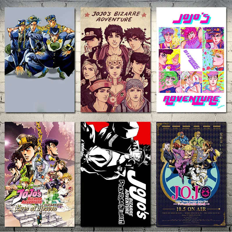 

JoJo s Bizarre Adventure Action Japan Anime Art Silk Canvas Poster 13x20 24x36inch Wall Pictures-002
