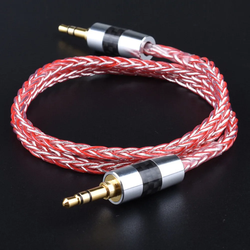 3 5mm Jack Aux Audio Cable Male To Male For Samsung Galaxy S8 Car Headphone Copper And Silver Mixed Aux Cable 0 3m 0 5m 1 2m