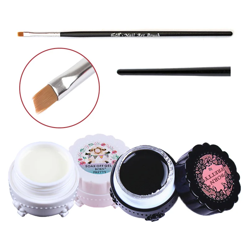 

BORN PRETTY 5g Semi-transparent Black Pantyhose Nail Gel Poilsh Long-lasting Soak Off UV Gel Jelly Pudding Varnish Nail Art