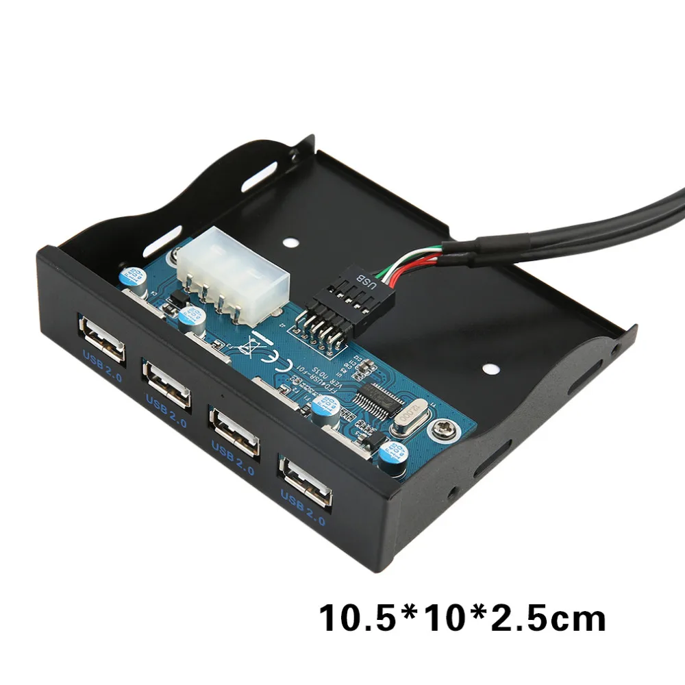 Высокое качество 3,5 дюймов флоппи-отсек Передняя панель 4 порта usb-хаб 2,0 разъем адаптера расширения Мобильная стойка Черный