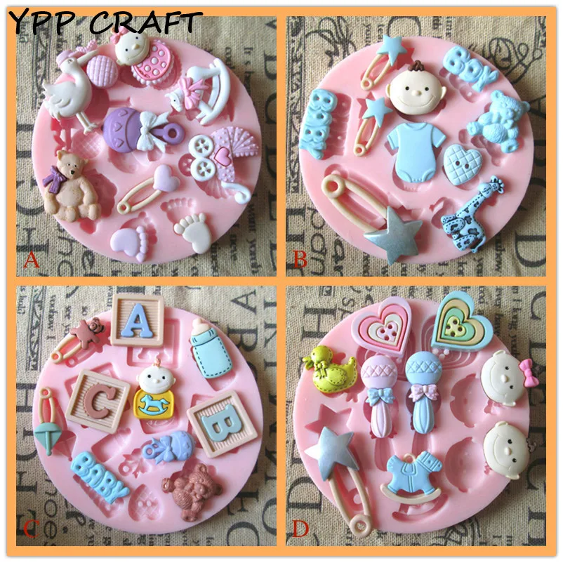 

YPP CRAFT Baby Set 3D Silicone Cake Cookie Mold Biscuit Cream Candy Fondant Mould Cake Decoration Baking Tool