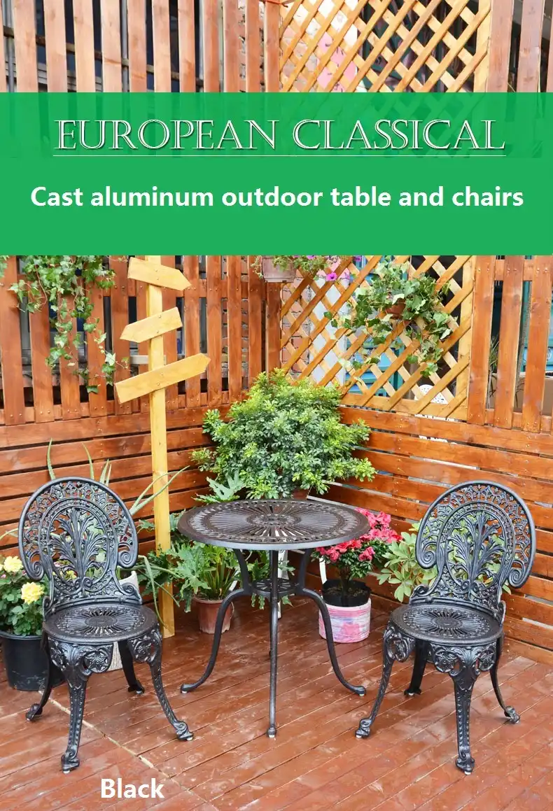 Cast Aluminum Outdoor Table And Chairs Balcony Small Coffee Table Combination Garden Chair Three Piece Outdoor Chair Table Set Garden Furniture Sets Aliexpress