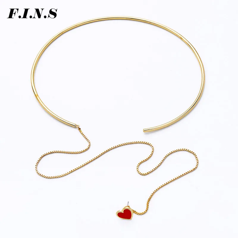 Buy F.I.N.S Korean Fashion Long Gold Chain Necklace