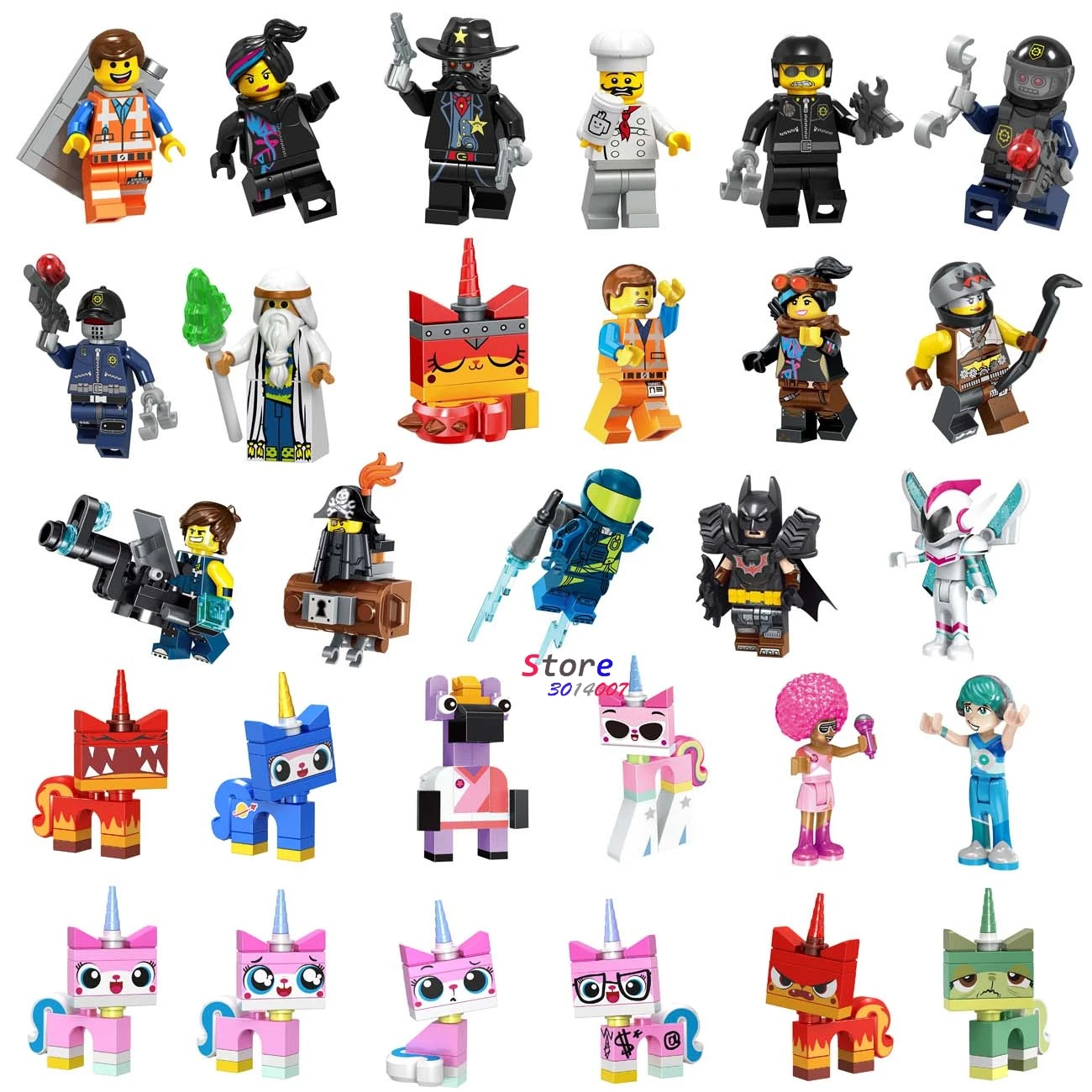 

50pcs Building Blocks Cartoon MOVIE 2 Series Emmet Ultrakatty Lucy Tire armor batman Zebe Sweet Mayhem for children toys
