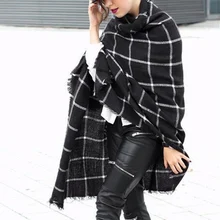 Winter 2016 Vintage Plaid Scarf Fashion Women Oversize Blanket Scarf Blended Cashmere font b Tartan b