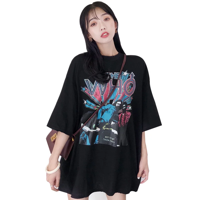

Mr.nut Japanese Harajuku T-shirt female hip hop T-shirt character print street T-shirt short-sleeved casual cotton T-shirt