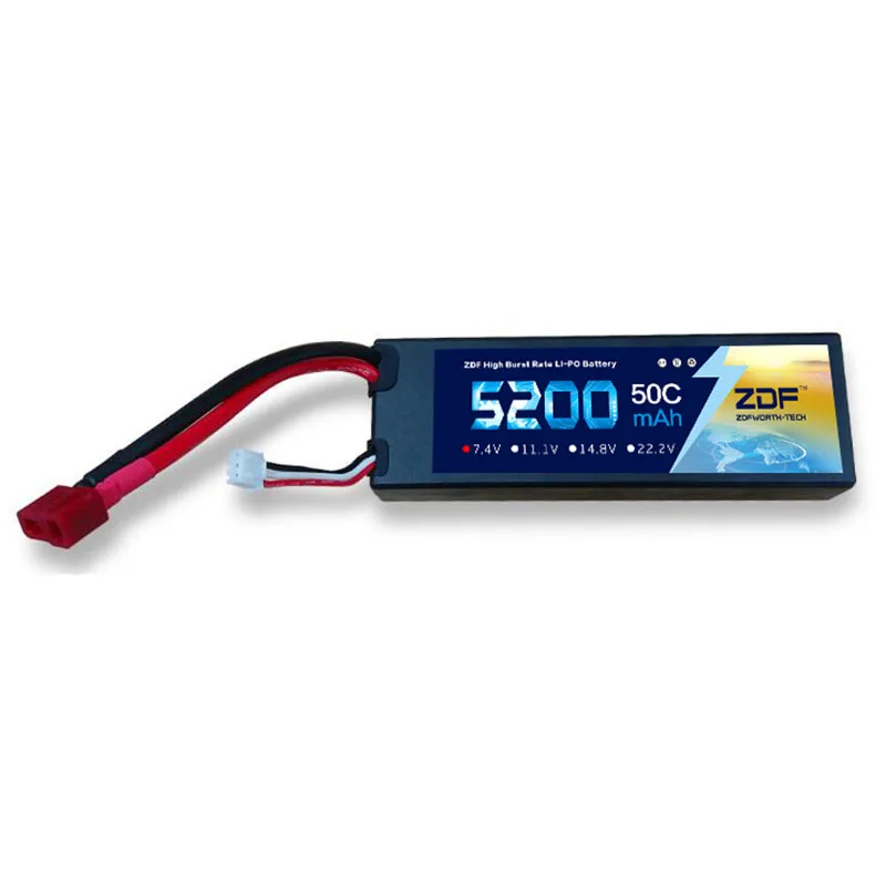 

ZDF RC Car Hard Case lipo Battery 2S 7.4V 5200mAh 50C Max 100C with XT60 Deans plug for Quadcopter Helicopter RC Truck