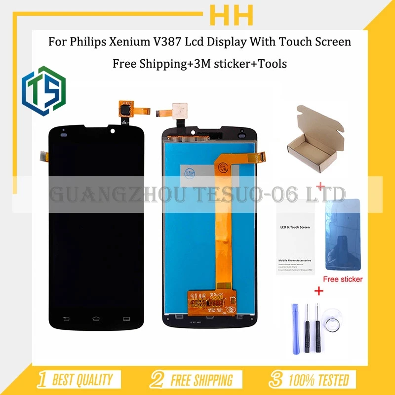 100% рабочих HH 1 шт. 1280*720 ЖК дисплей для Philips Xenium V387 сенсорный экран планшета замена
