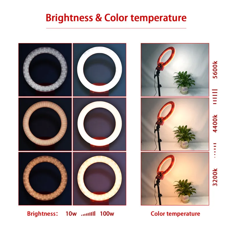 FOSOTO FT 12B Led фотографическое Освещение 3200 5600K 3 Горячая обувь для камеры телефона