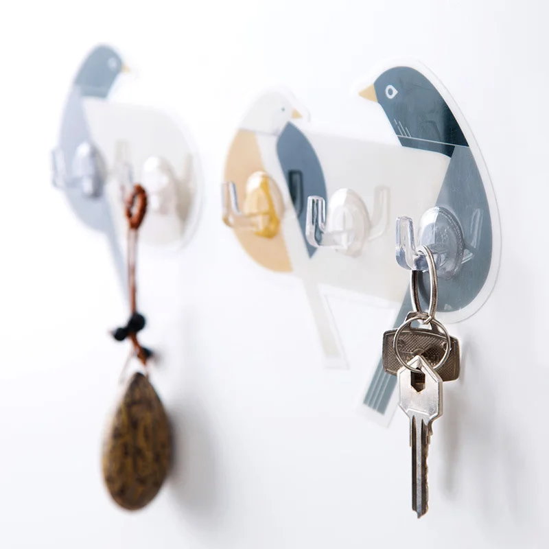 

Cartoon cute small bird glue hook door behind the wall paste paste kitchen wall nail-free strong seamless hook home decor