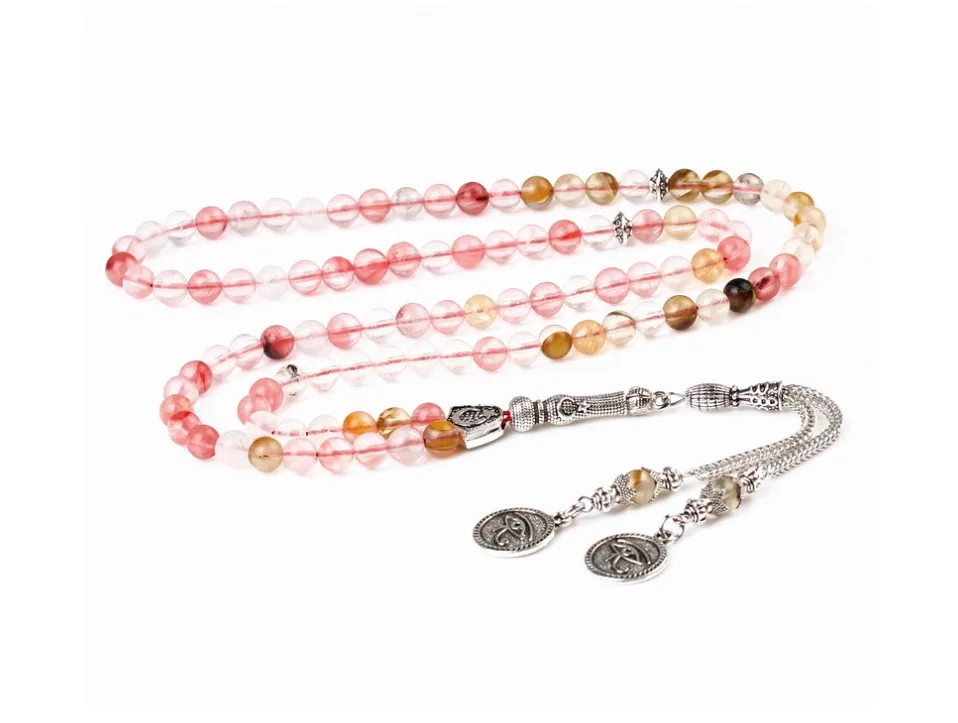 LOSHEREN Новое поступление камень Tasbih 99 бусины подарки на Рамадан мусульманских Misbaha человека молитва женский браслет Ислам Четки