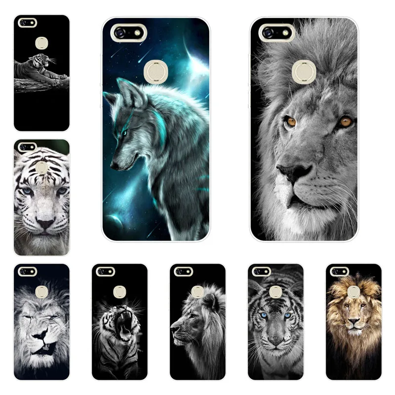 

Lenovo A5 Case,Silicon Tiger lion Painting Soft TPU Back Cover for Lenovo A5 Phone protect Bags shell