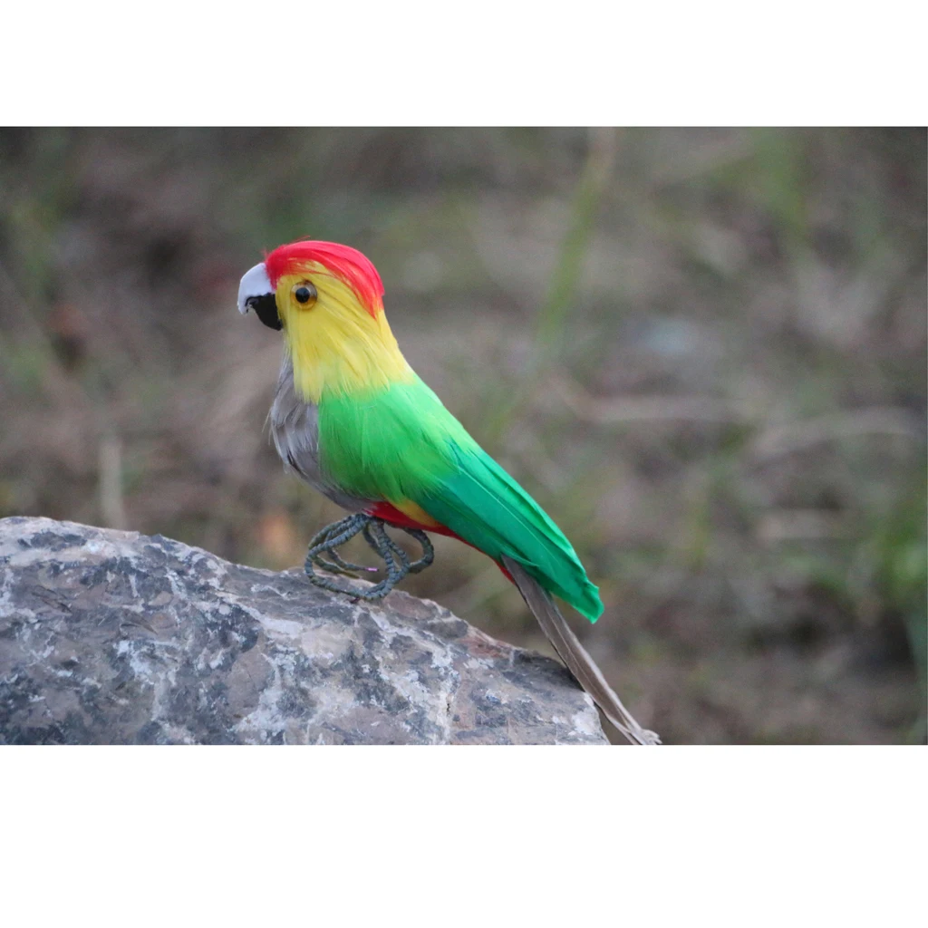 Artificial Xmas Colorful Feathered Birds Parrot, Magpie Tree Decorations Craft Ornaments PE Plastic+ Artificial Feather